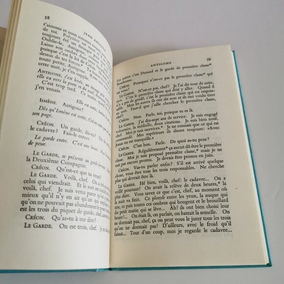 1960s Antigone Book Blue by Jean Anouilh FRENCH Play Inspired Sophocles Tragedy - Picture 11 of 11